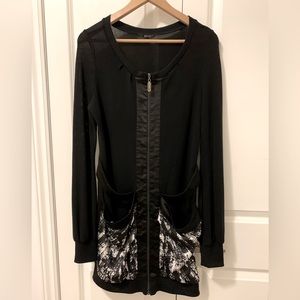 Gucci Satin Knit black Zip-Up Tunic size M-L